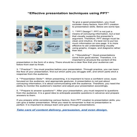 “Effective presentation techniques using PPT”.pdf image.