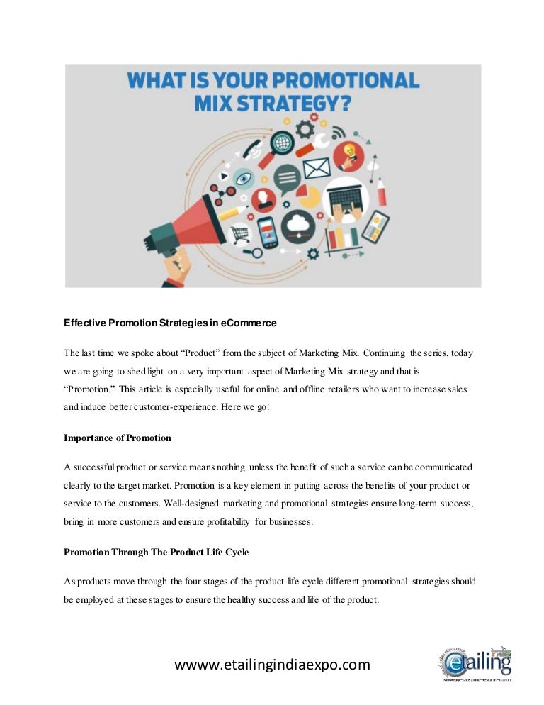 Effective promotion strategies in e commerce