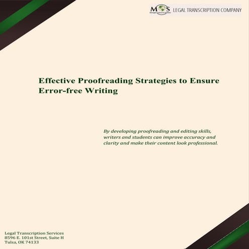 Effective Proofreading Strategies to Ensure Error-free Writing | PDF