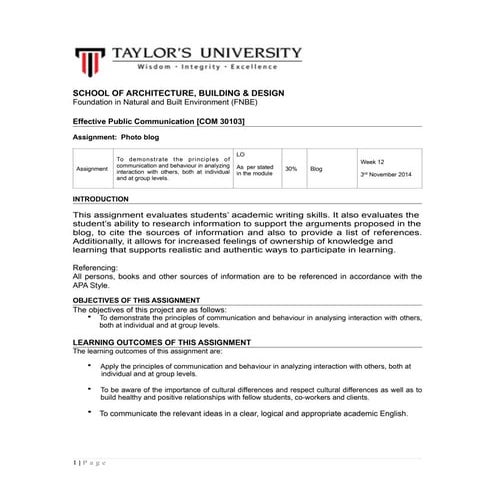 Effective public communication   blog-assignment 1-2E