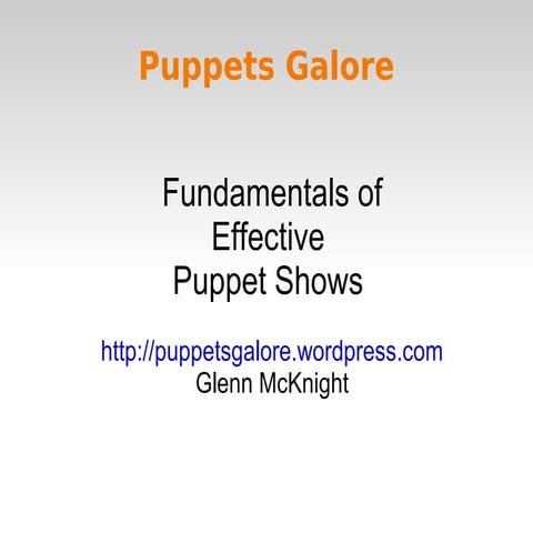 How to do Effective Puppet Shows
