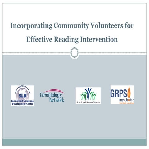 Effective Reading Intervention: Incorporating Community Volunteers