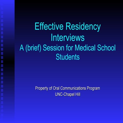 Effective Residency Interviews 2008