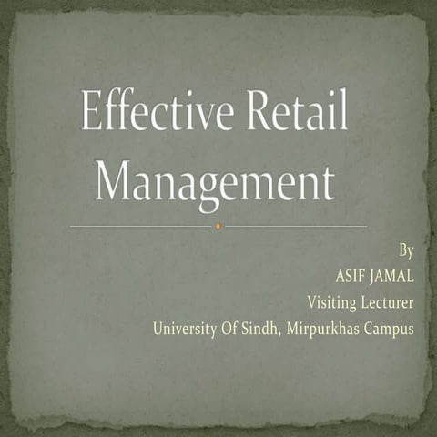 Effective Retail Management 