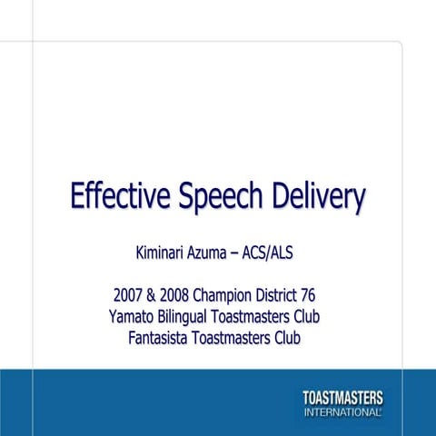 Effective speech delivery