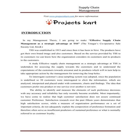 Effective Supply Chain Management as a Strategic Advantage