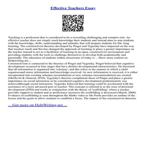 Effective Teachers Essay