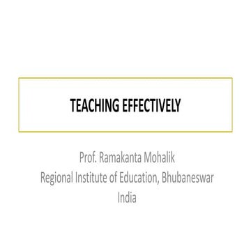 Effective teaching