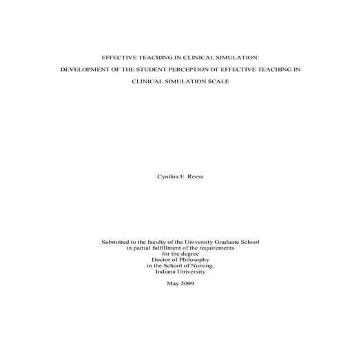 Effective teaching in clinical simulation development of the student ...