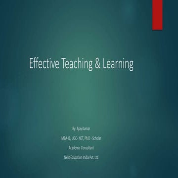 Effective Teaching & Learning Process in the Classroom | PPT
