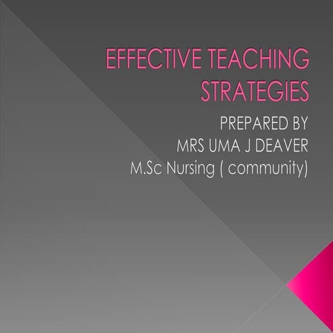 Effective teaching strategies