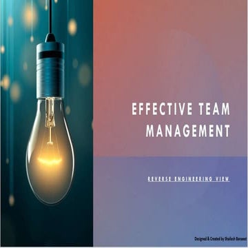 Effective team management reverse engineering method | PPTX