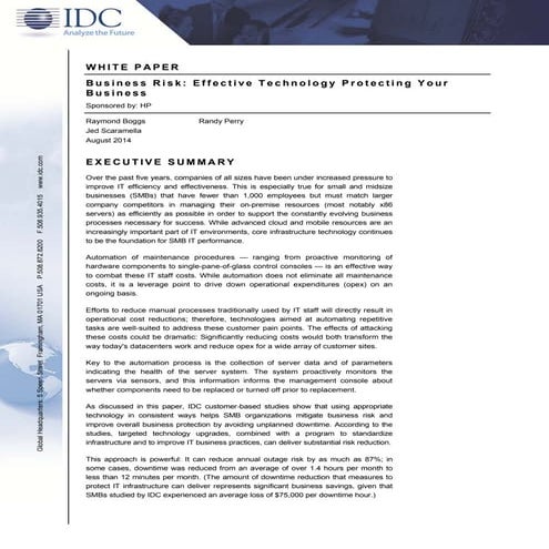 Business Risk: Effective Technology Protecting Your Business