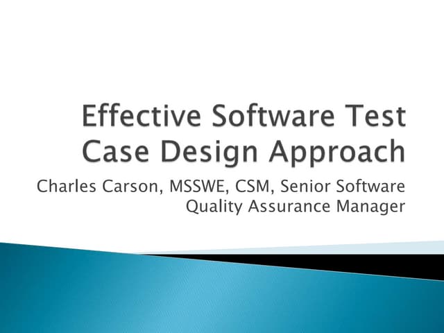 Effective Software Test Case Design Approach