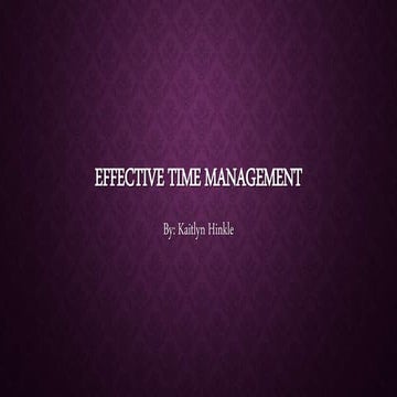 Effective time management!
