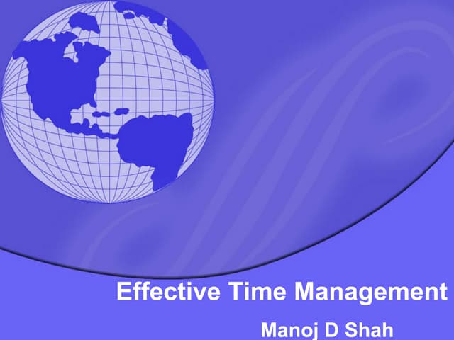 Effective time management mds
