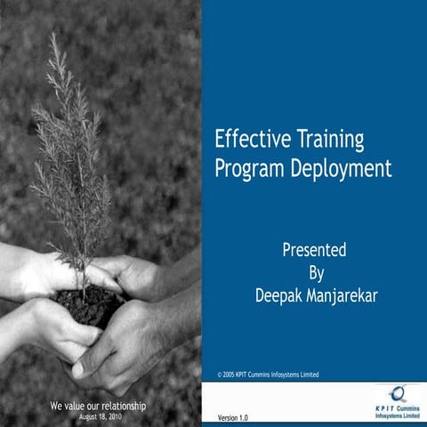 Effective Training Program Deployment