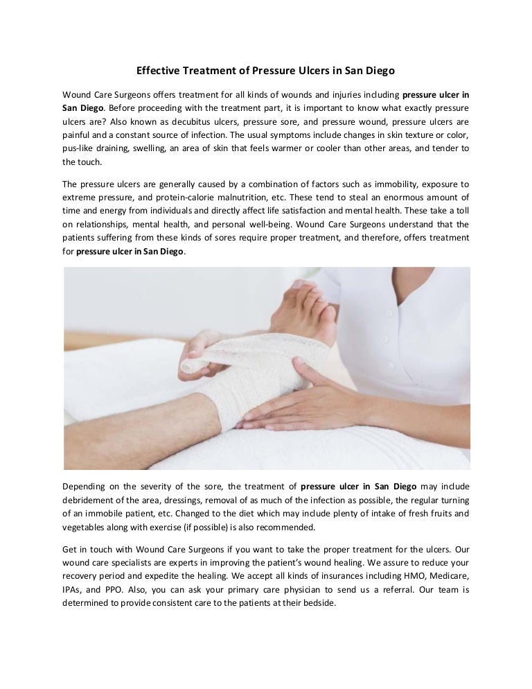 Effective treatment of Pressure Ulcers in San Diego
