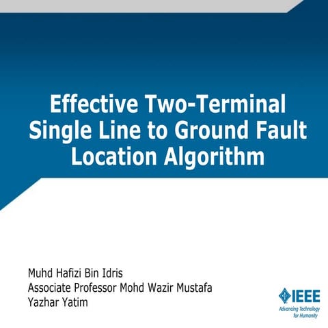 Effective two terminal single line to ground fault location algorithm