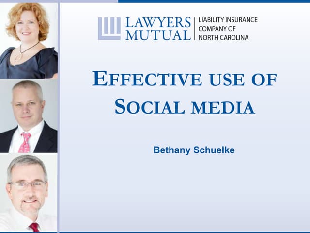 Effective use of social media 