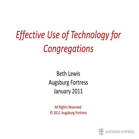 Effective use of technology for congregations