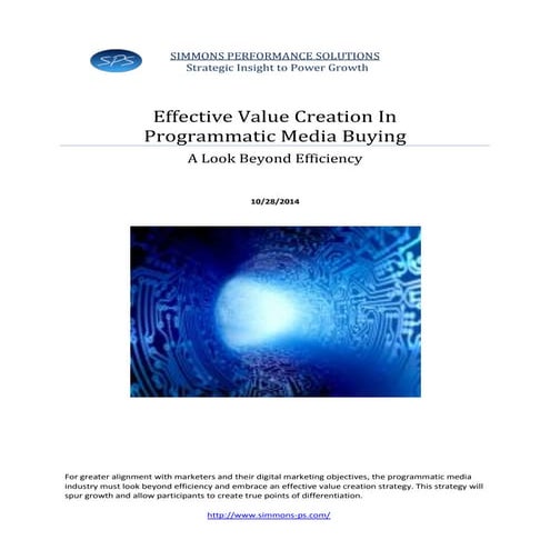 Effective Value Creation in Programmatic Media Buying
