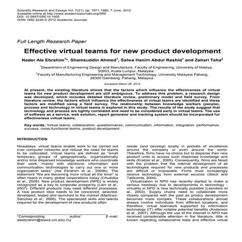 Effective virtual teams