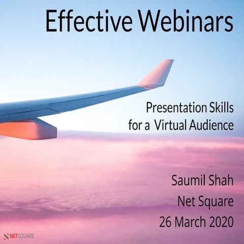 Effective Webinars: Presentation Skills for a Virtual Audience