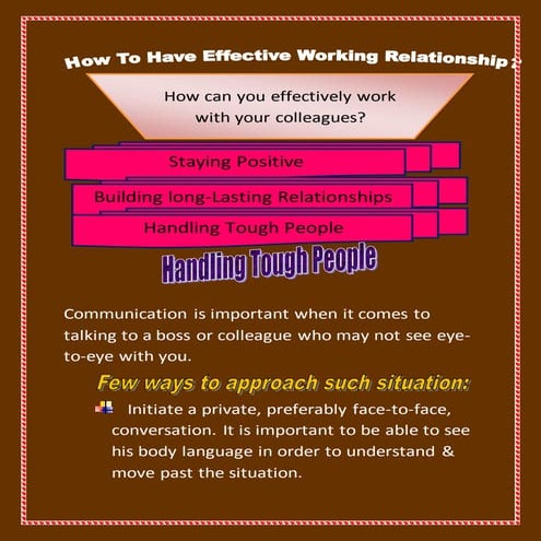 How To Have Effective Working Relationship?