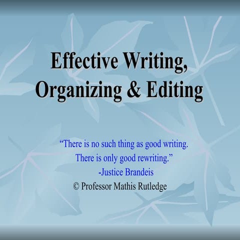  Effective writing 