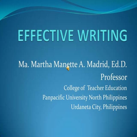 Effective Writing