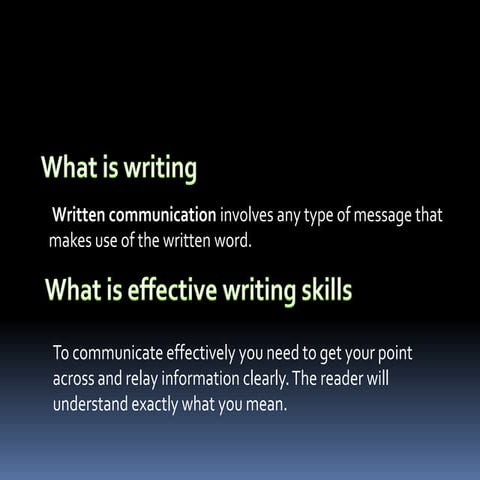 Effective writting skills