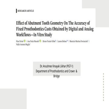 Impact of Abutment Tooth Geometry on Accuracy of Digital and ...