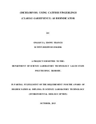 EFFECT OF ACTIVATED CHARCOAL ON DDVP
