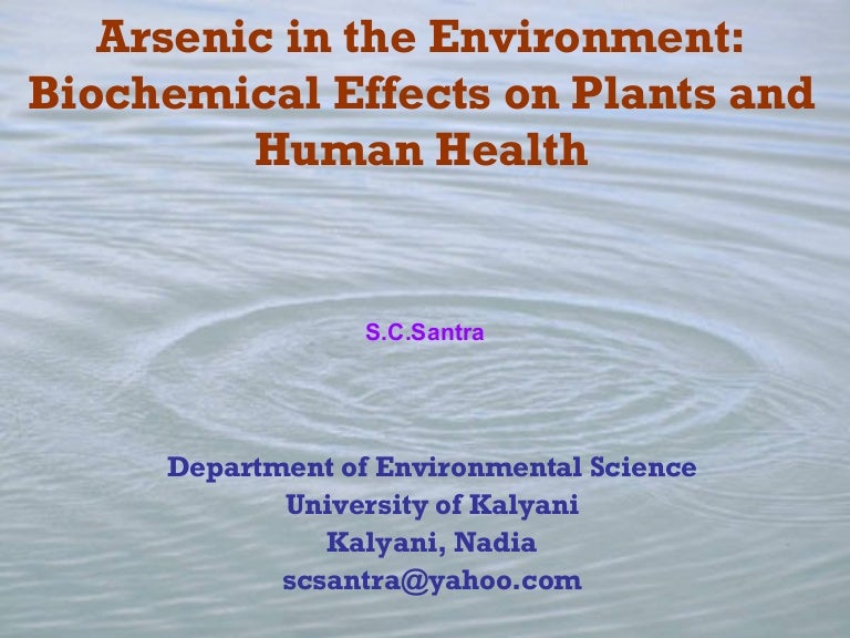 Effect Of Arsenic In Environment Plant Humans