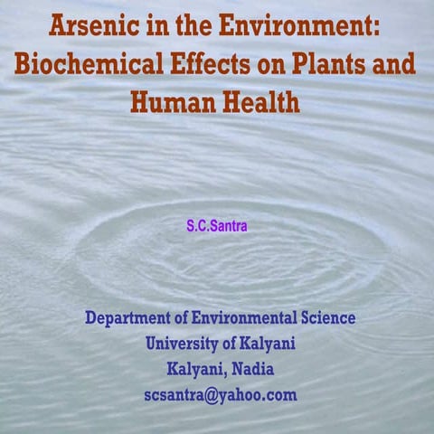 Effect of arsenic in environment, plant humans