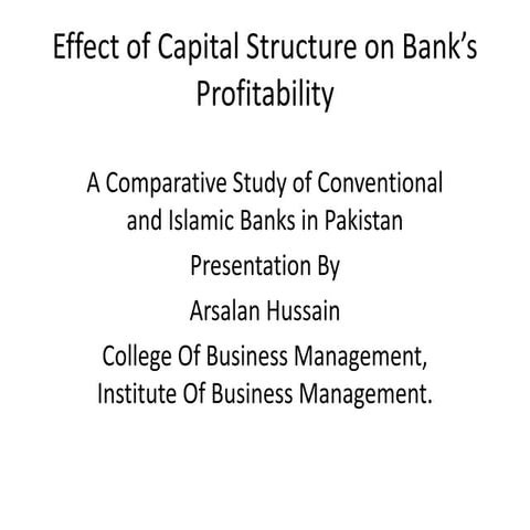Effect of capital structure on bank’s profitability