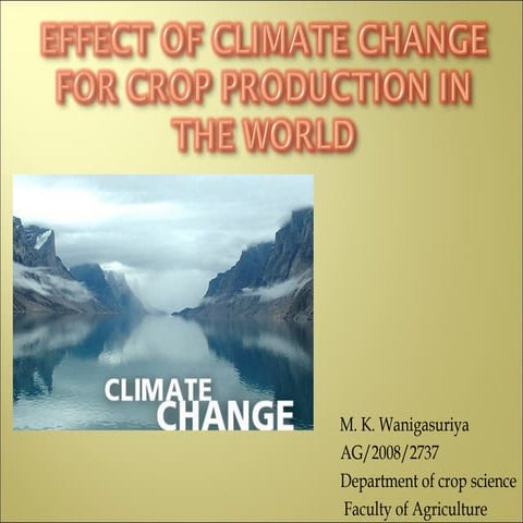 Effect of climate change crop production in the world