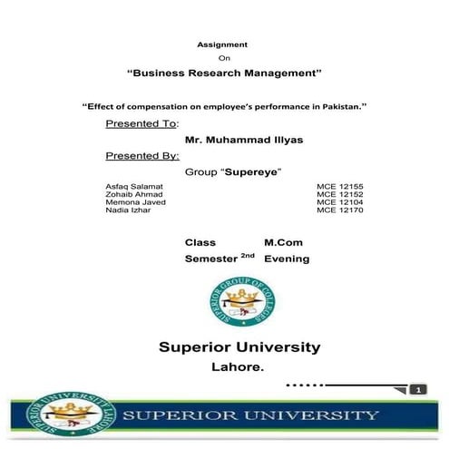 Effect of compensation on employee’s performance in pakistan