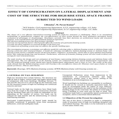 Effect of configuration on lateral displacement and cost of the structure for...