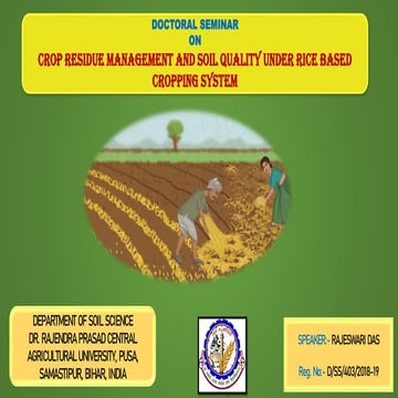 Effect of crop residue management on soil quality