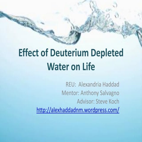Effect of deuterium depleted water on life