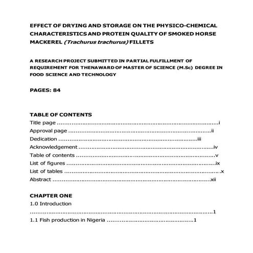 EFFECT OF DRYING AND STORAGE ON THE PHYSICO-CHEMICAL CHARACTERISTICS AND PROT...