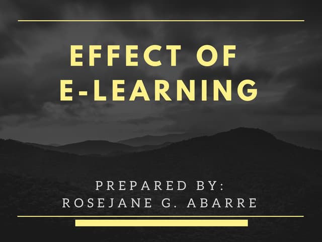 Effect of e learning