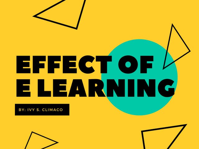 Effect of e learning
