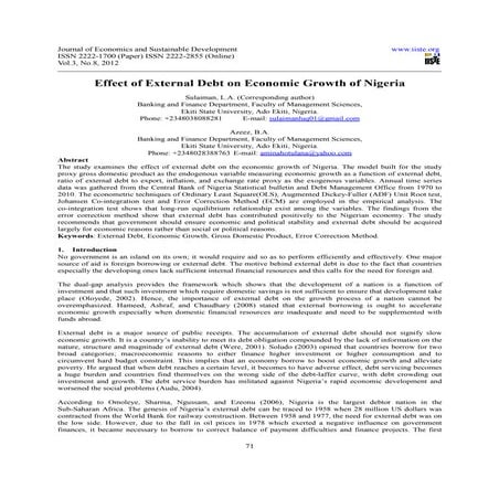 Effect of external debt on economic growth of nigeria | PDF