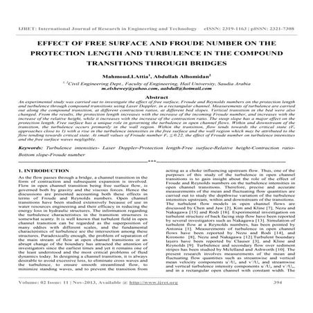 Effect of free surface and froude number on the
