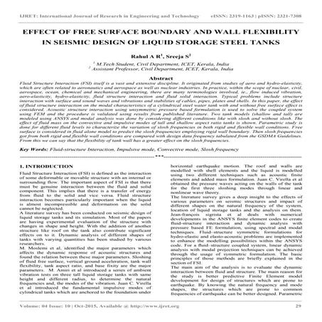 Effect of free surface boundary and wall flexibility in seismic design of liq...