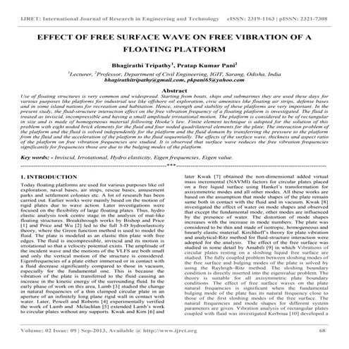 Effect of free surface wave on free vibration of a floating platform