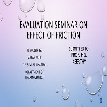 Effect of friction seminar